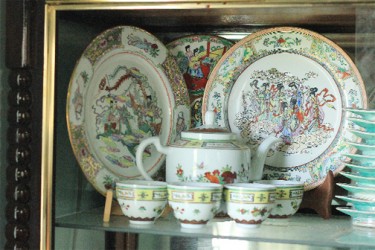 Some of the Chinese crockery brought from China by Margery Kirkpatrick’s great grandmother Loo Shee in 1861.