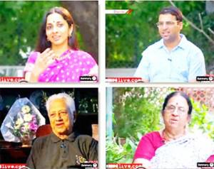 World Chess Champion Viswanathan Anand with his wife Aruna and mother  Sushila at the