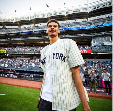 Victor Wembanyama throws first pitch at Yankee Stadium ahead of NBA draft