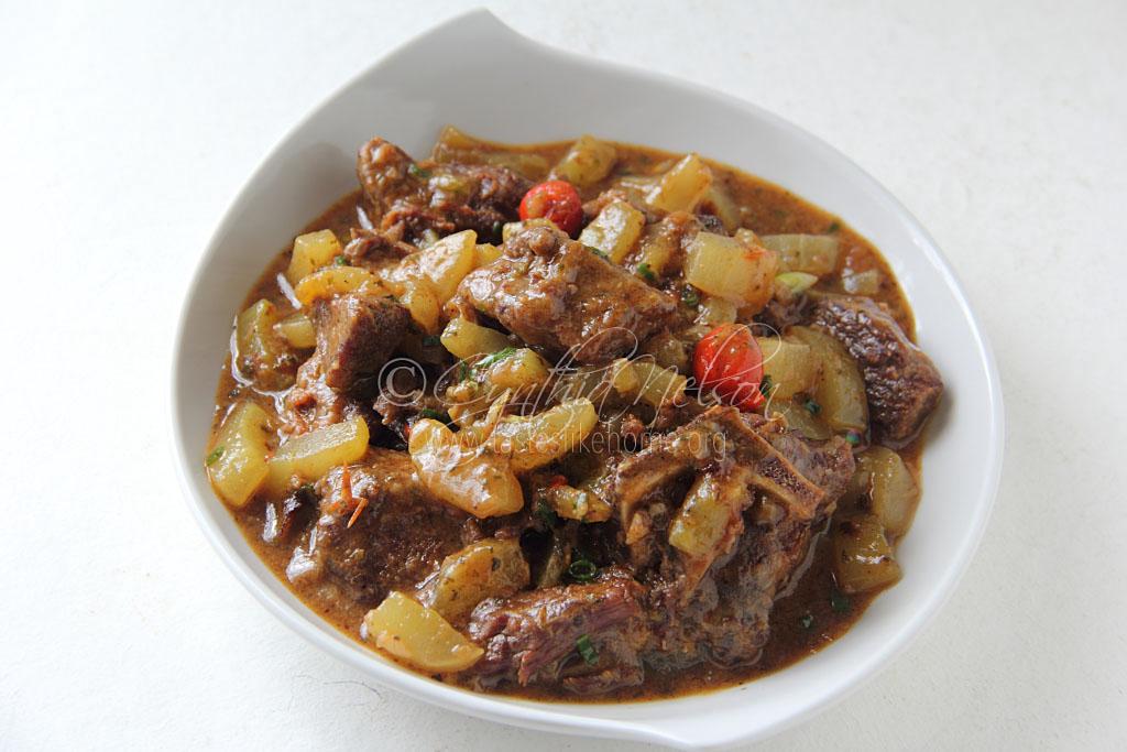 Stewed Beef & Cucumbers cooked in a pressure cooker (Photo by Cynthia Nelson)