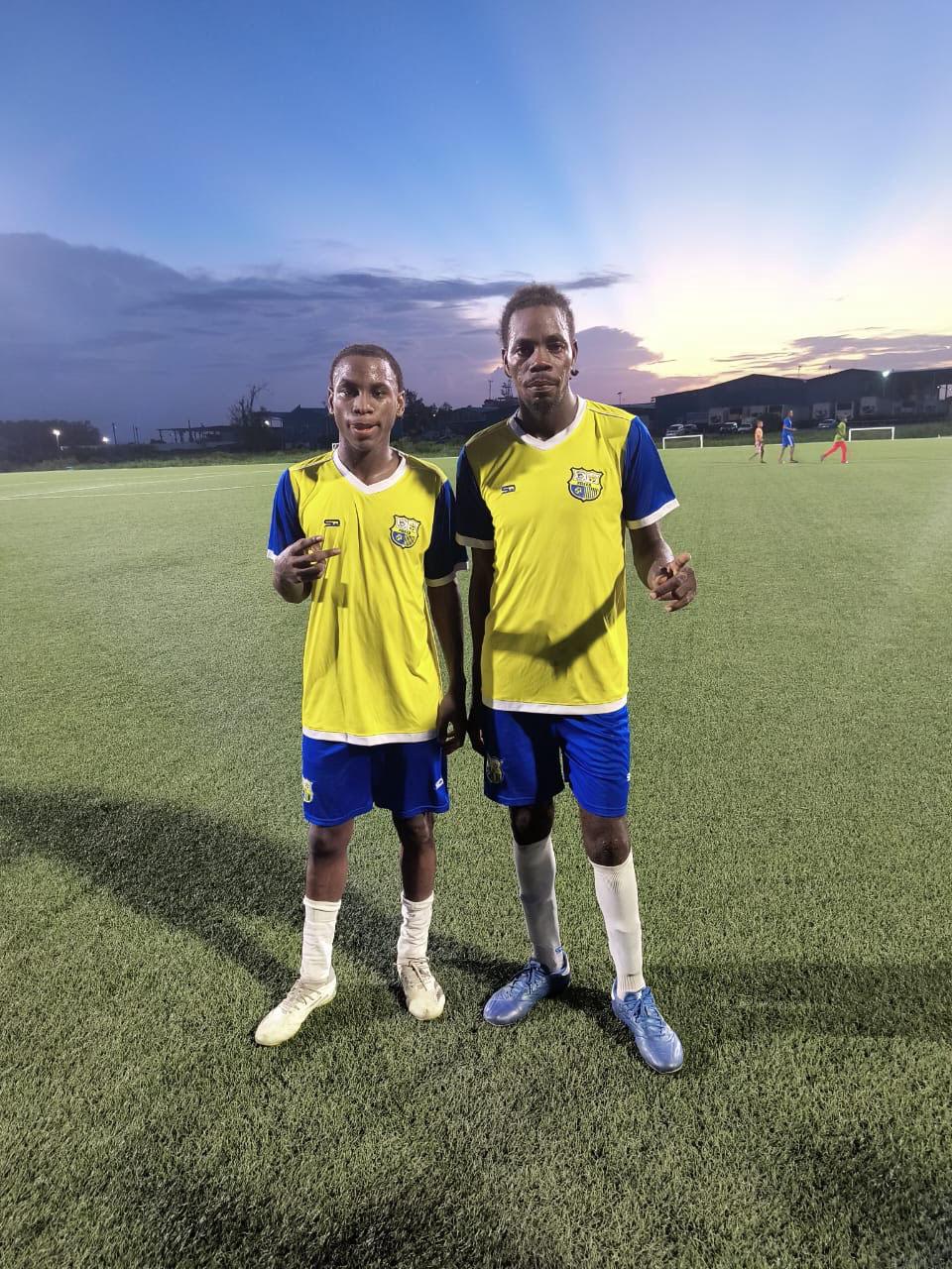 Pele scorers from right:
Solomon Austin and Joshua Bentick