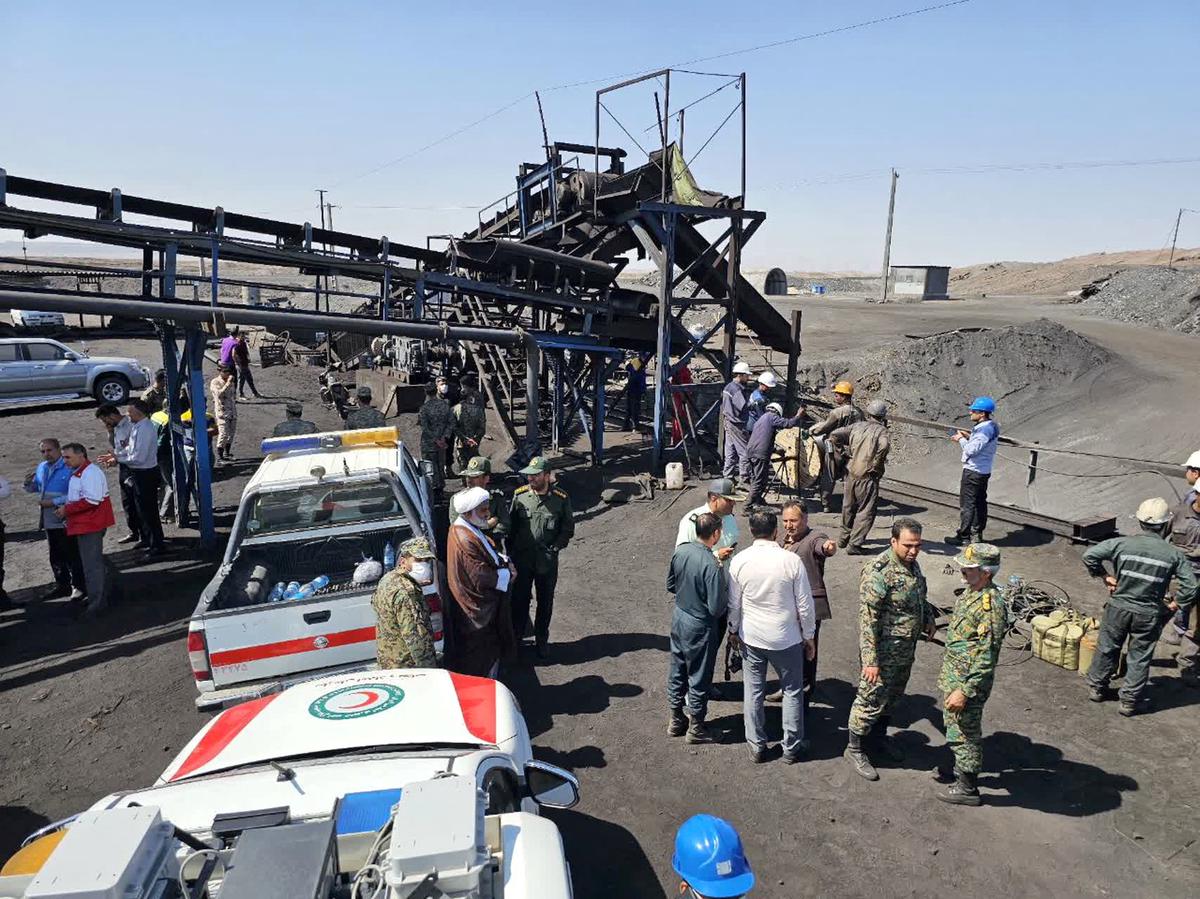 Rescuers work following a gas explosion in a coal mine in South Khorasan Province, Iran September 22, 2024. Iranian Red Crescent Society/WANA (West Asia News Agency)/Handout via REUTERS