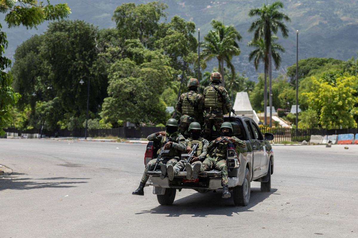 Haitian Army personnel patrol the Champs de Mars neighborhood, following the arrival of the first contingent of Kenyan police as part of a peacekeeping mission in the Caribbean country, in Port-au-Prince, Haiti June 30, 2024. (Photo: REUTERS/Ricardo Arduengo)