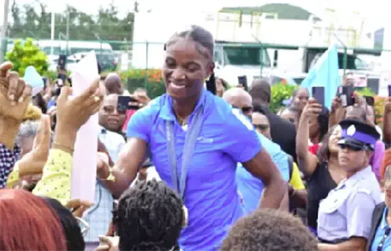 Julien Alfred has been celebrated since her arrival in St Lucia on Tuesday.