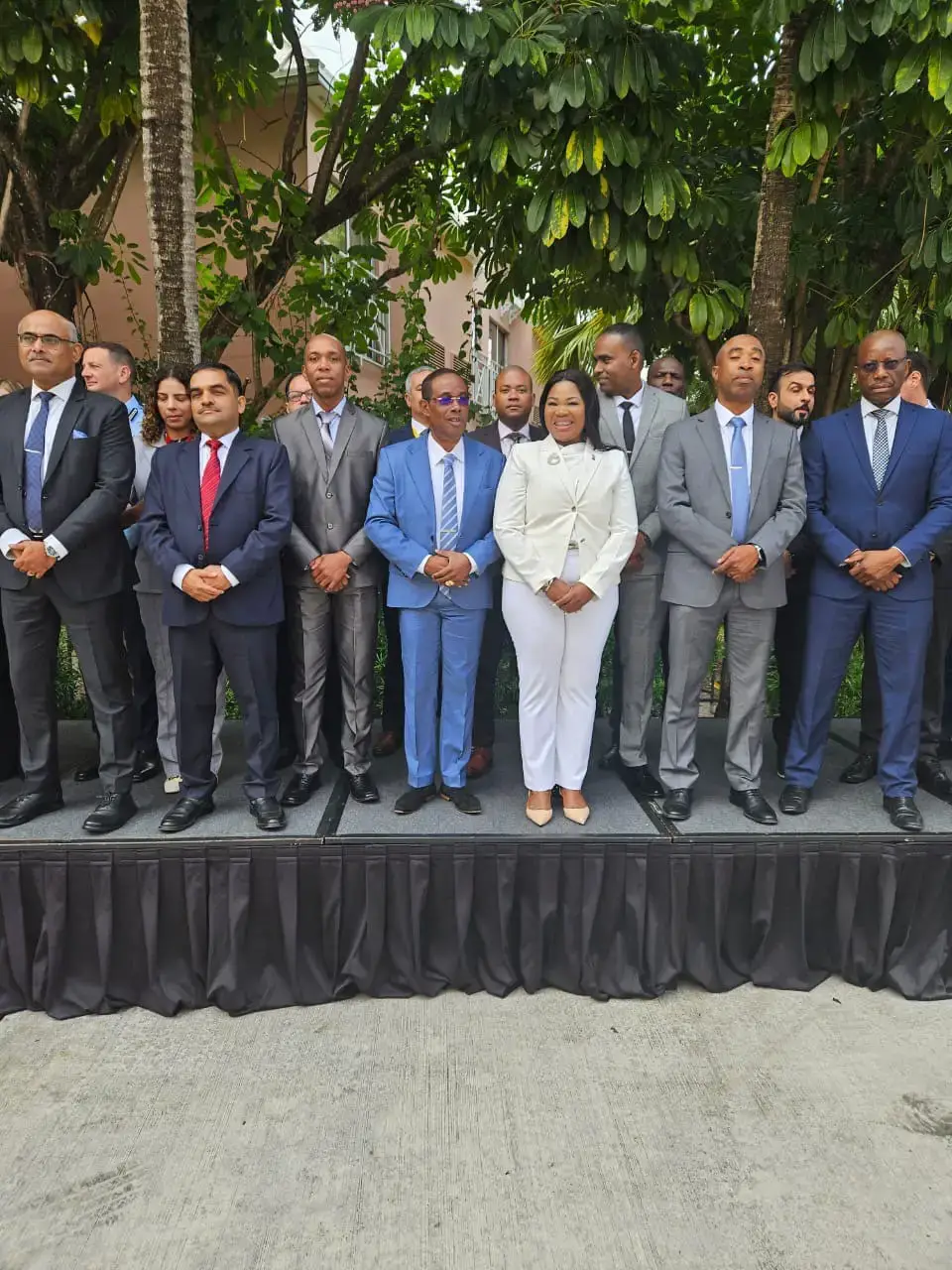 Police officials at the meeting (Police photo)