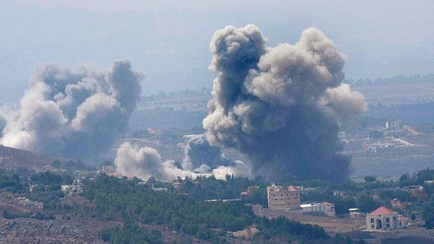 Smoke rises from Israeli airstrikes on Taybeh village, seen from the southern town of Marjayoun, Lebanon, Monday, Sept. 23, 2024.
(AP Photo/Hussein Malla)