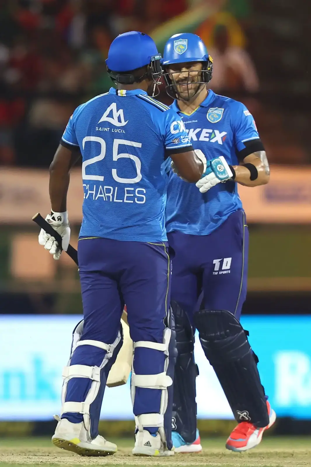 The pair of Johnson Charles and Faf du Plessis combined for a 124-run first
wicket partnership to propel the St. Lucia Kings to an imposing 198 (CPL Photo)