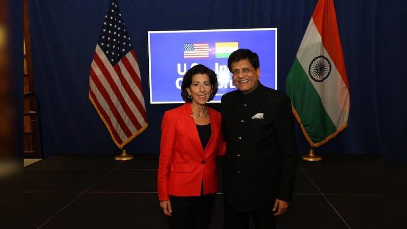 Commerce and Industry minister Piyush Goyal with US counterpart Gina Raimondo | Credit: X/@PiyushGoyal