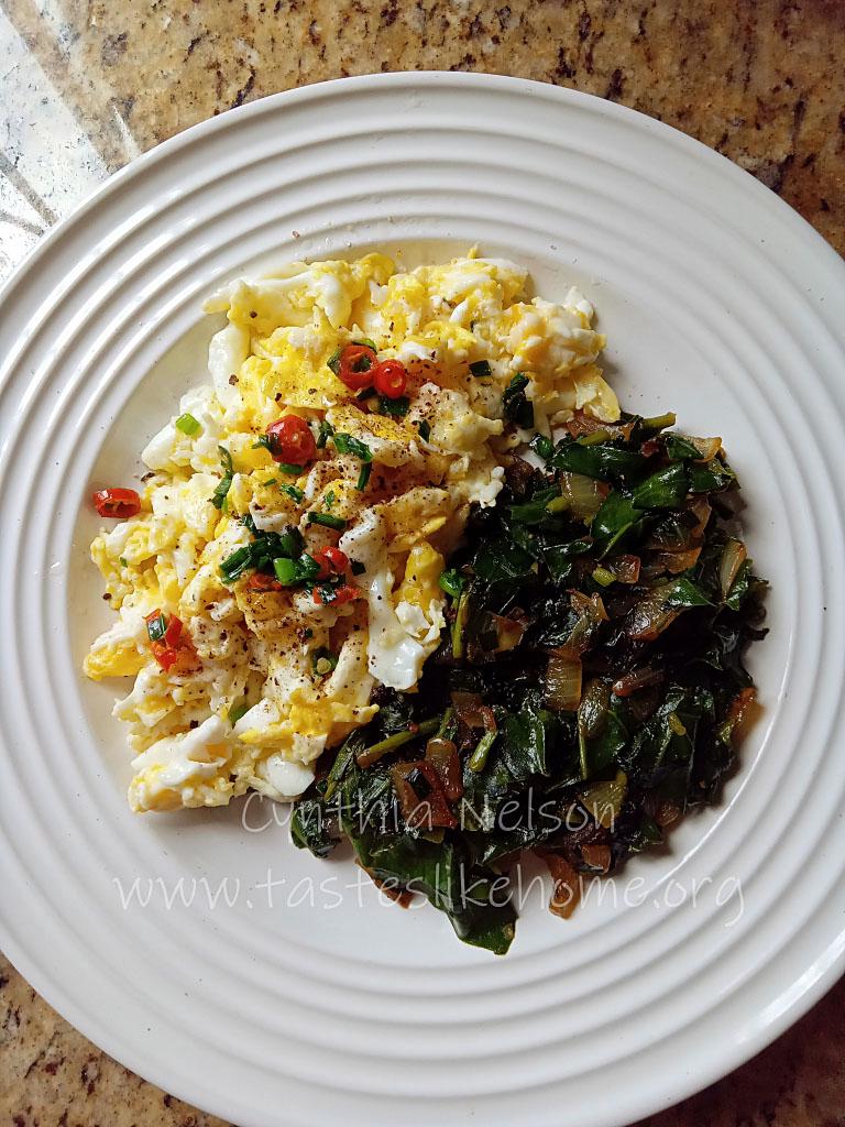 A winning combo - Eggs and Spinach (Photo by Cynthia Nelson)