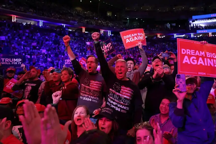 Rally for Donald Trump at Madison Square Garden, New York, October 27, 2024. REUTERS/Brendan McDermid