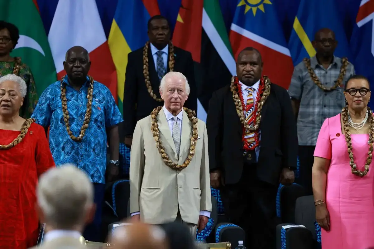 King Charles III attends the opening ceremony of the CHOGM in Apia, Samoa, October 25, 2024. Ian Vogler/Pool via REUTERS