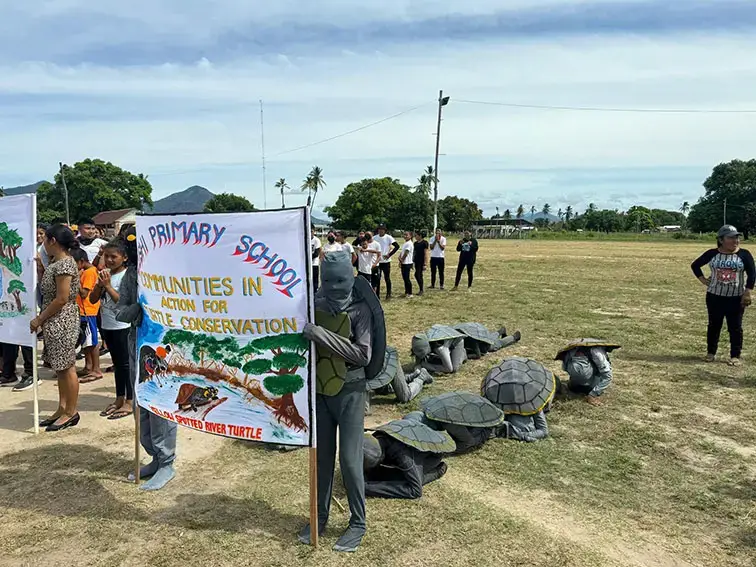 An innovative during the opening of the turtle festival