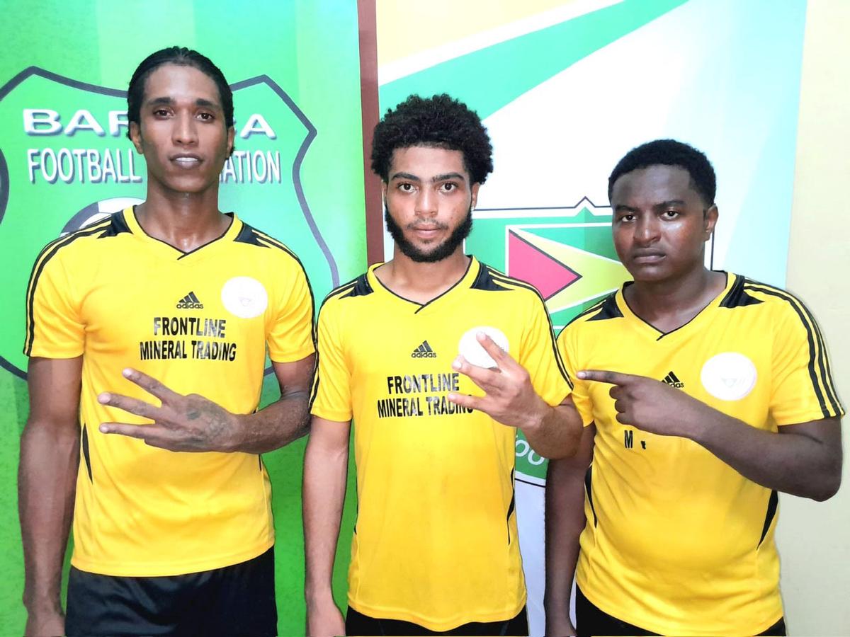 Rivers View scorers from left: Omario Lake, Germaine Goolsarran, and Fenton Wessle