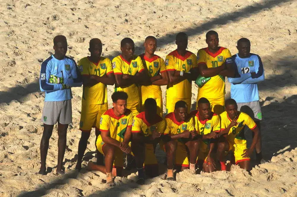 Guyana’s beach football team