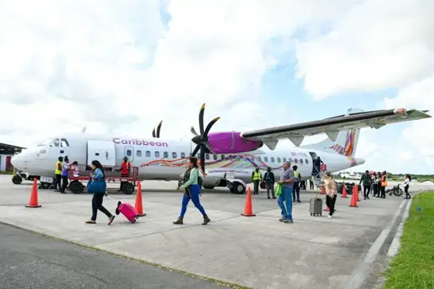 Caribbean Airlines today celebrated its inaugural flight from Ogle Airport to Suriname (DPI photo)