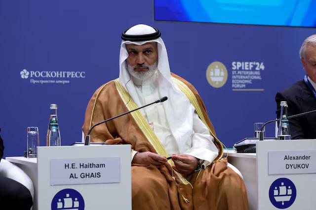 OPEC Secretary General Haitham Al Ghais attends a session of the St. Petersburg International Economic Forum (SPIEF) in Saint Petersburg, Russia, June 6, 2024. Sergey Kulakov/Roscongress Foundation via REUTERS/File Photo