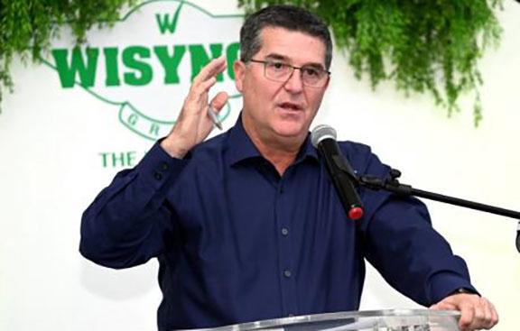 Chairman of Wisynco Group Limited, William Mahfood, addresses the company’s annual general meeting, at Spanish Court Hotel in New Kingston on Thursday, November 21, 2024.