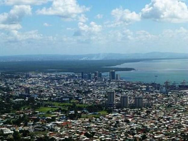 An aerial view of Port of Spain