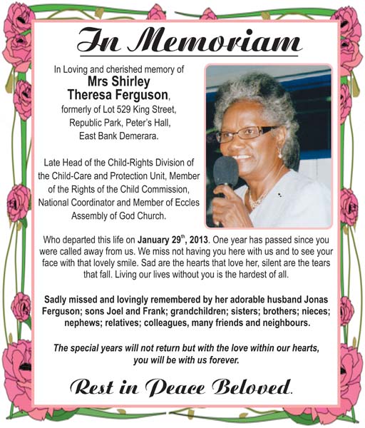 Mrs Shirley Ferguson – Stabroek News